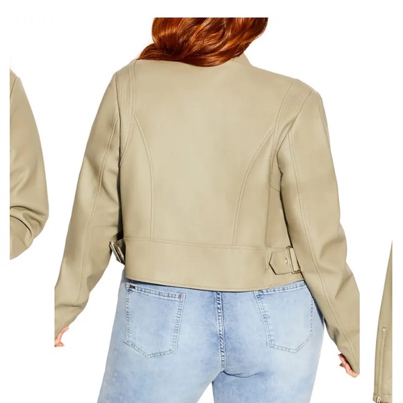 Crop Faux Leather Biker Jacket
CITY CHIC size L in Winter Pear (color) - Picture 3 of 5